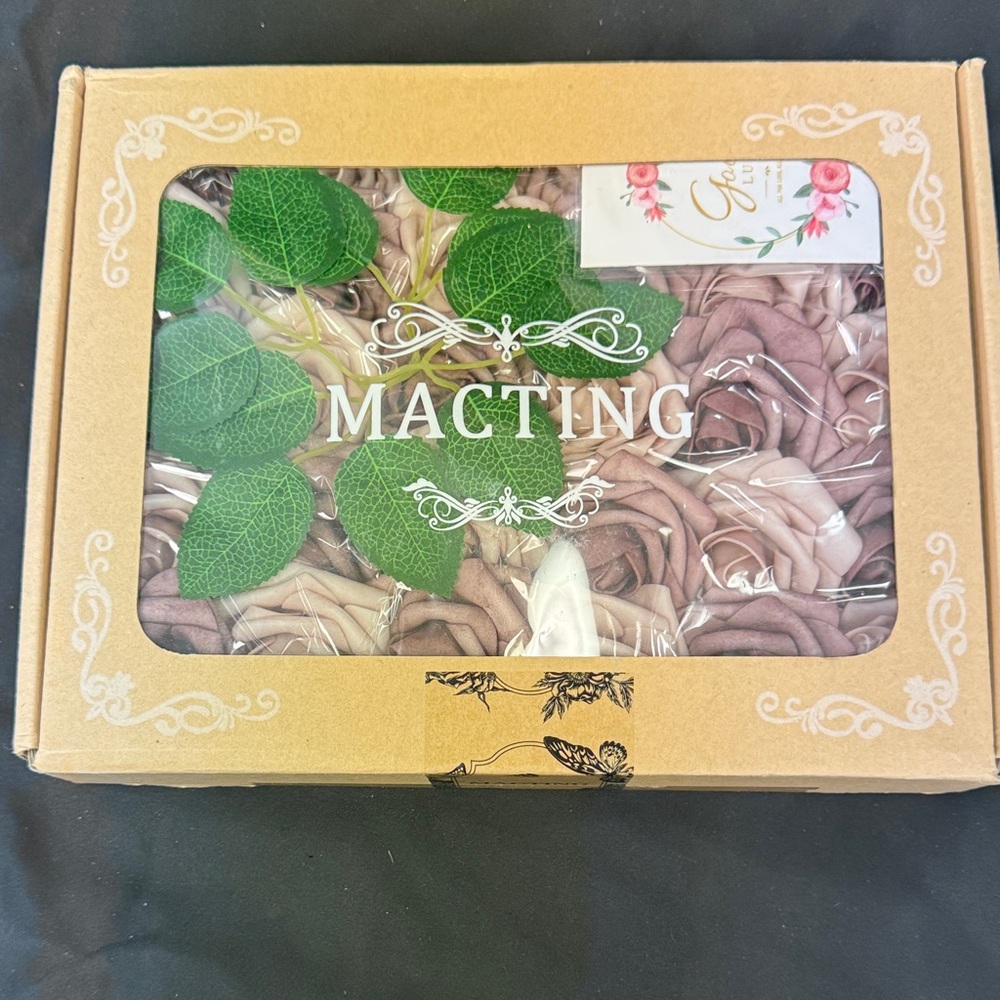 Macting Floral brown artificial roses foam flowers all new with some leaves new